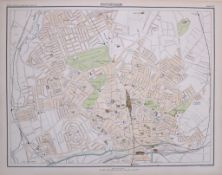 Victorian Antique 1897 Large Detailed Map City of Nottingham.
