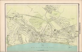 Victorian Map Bournemouth Pleasure Grounds, Bathing Place, Boscombe Pier.