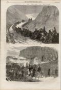 Pursuit of the Fenians Rebels in Tipperary Antique 1867 Print