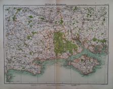 Victorian 1897 Map Dorset Bournemouth Poole Southampton Isle of Wight.