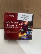 Christmas Workshop 40 Coloured Fairy Lights. RRP £19.99 - Grade U