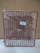 Red Wire Mesh Dish Rack. RRP £14.99 - GRADE U