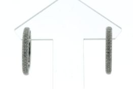 18ct White Gold Claw Set Hoop Diamond Earring 0.97 Carats