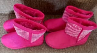 2 Brand New Pairs of Girls Fur Lined Boots.