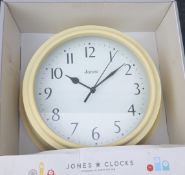 4 Brand New Stock Yellow Wall Clocks