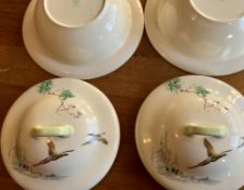 Antique. Royal Dalton Toureen Matching Pair Decorated With Pheasants