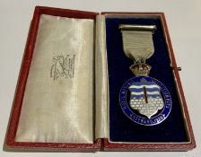 Sterling Silver & Enamel Mason Boys Medal Boyed