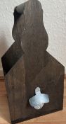 Wooden Rustic Beer 4x Holder W/Bottle Opener 18x18cm Diameter / 34cm Tall