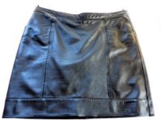 Ladies M&S Autograph Black 100% Leather Skirt Fully Lined UK Size 18 New Unworn