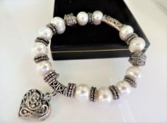 Sterling Silver Cultured Pearl Bracelet
