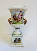 Antique French Vincennes Hand Painted Porcelain Urn Signed Boucher