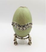 Faberge Style Jewelled Egg Trinket Box & Stand