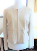 Ladies Ivory 100% Leather Jacket Size 18 Fully Lined New Unworn