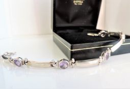 Sterling Silver Amethyst Bracelet