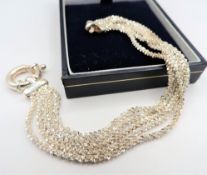 925 Silver 5 Strand Bracelet Made in Italy