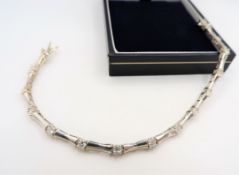 Sterling Silver White Topaz Gemstone Bracelet