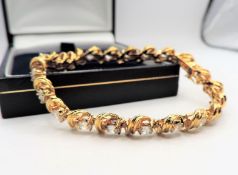 Gold on Sterling Silver Gemstone Bracelet