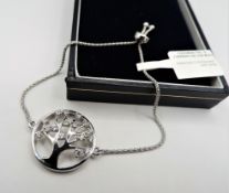 Sterling Silver Tree of Life Bracelet 'NEW' with Gift Pouch