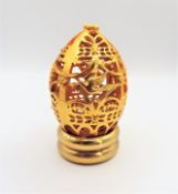 Gold Filigree Faberge Style Egg & Stand