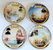 Set 4 Danbury Mint Porcelain Decorative Plates 'Nelsons Great Battles'