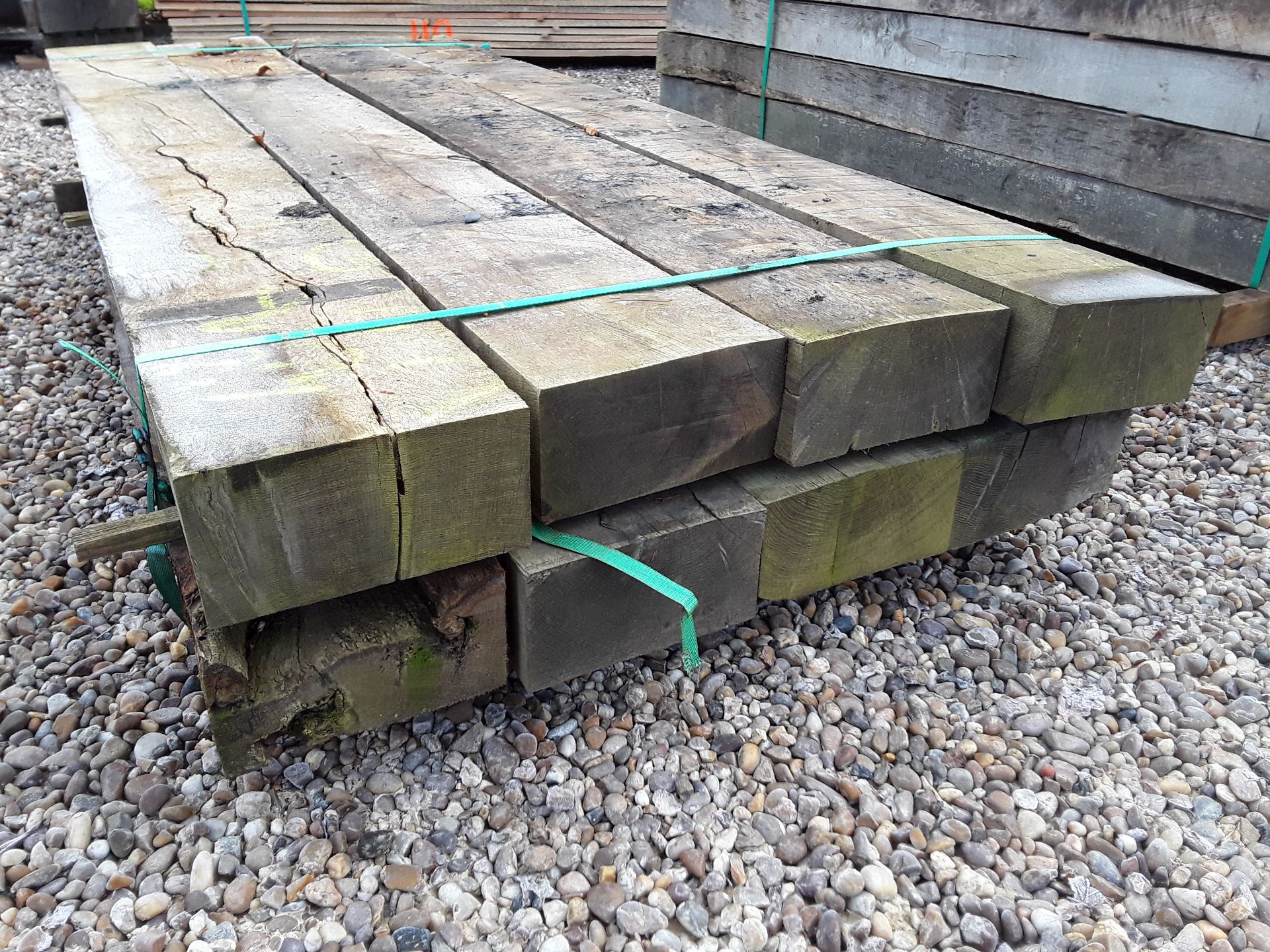 8x Hardwood Sawn Timber Rustic English Oak Sleepers
