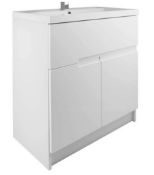 New in Box Vermont 800mm Floor-standing Vanity Unit - Gloss White RRP £496 **NO VAT**