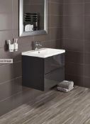 Brand New Boxed Vermont 600mm Wall Hung Vanity Unit - Gloss Grey RRP £295 **NO VAT**