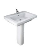 Brand New Falcon 650mm White Basin and Full Pedestal with 1 Tap Hole RRP £128 **NO VAT**