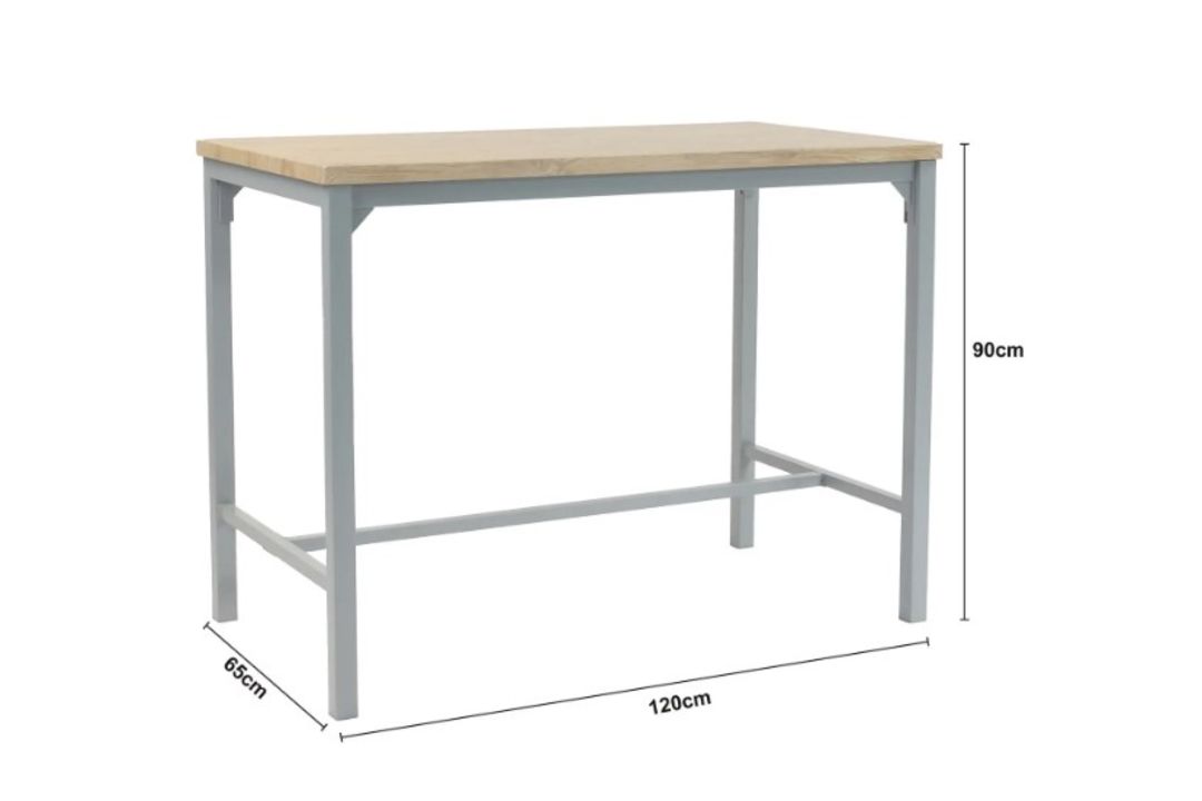 (1E). RRP £200. Nina Dining Nest 4 Stools Grey. Table: (L120x W65x H90cm). Stool: (W35x D35x H60cm) - Image 5 of 8