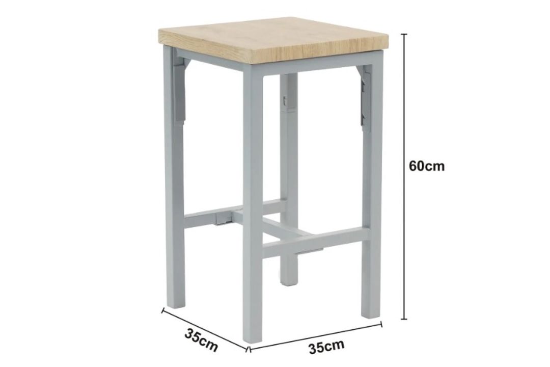 (1E). RRP £200. Nina Dining Nest 4 Stools Grey. Table: (L120x W65x H90cm). Stool: (W35x D35x H60cm) - Image 6 of 8