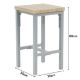 (1E). RRP £200. Nina Dining Nest 4 Stools Grey. Table: (L120x W65x H90cm). Stool: (W35x D35x H60cm) - Image 6 of 8