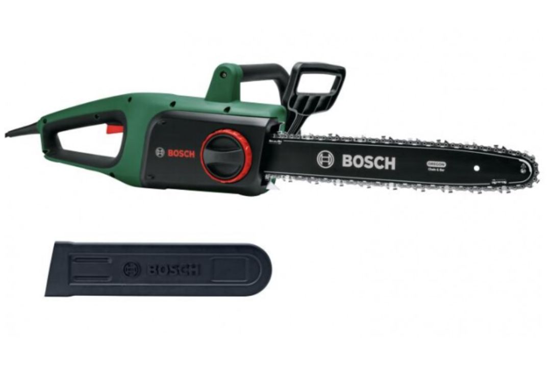 (1C). Lot RRP £115. 2x Bosch Items. 1x Universal Chainsaw 35 1800W 35cm RRP £70. 1x Corded Hedgecut - Image 1 of 3
