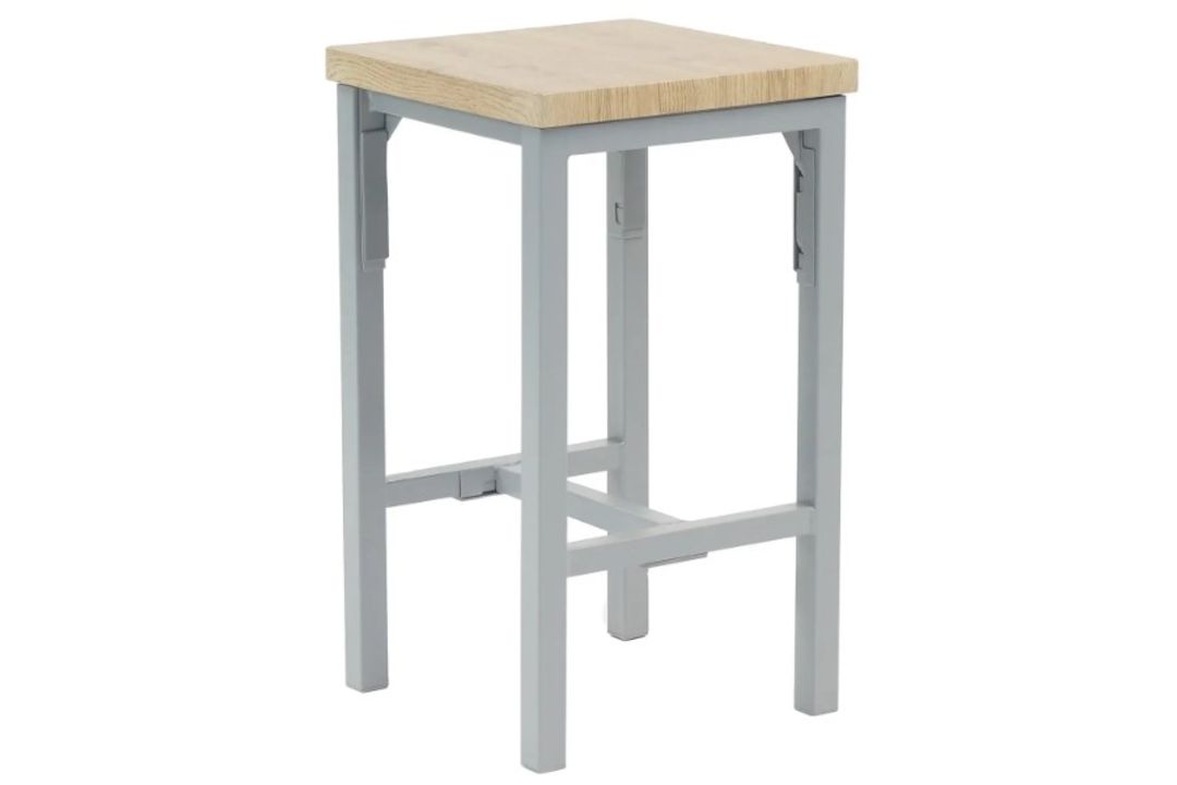 (1E). RRP £200. Nina Dining Nest 4 Stools Grey. Table: (L120x W65x H90cm). Stool: (W35x D35x H60cm) - Image 4 of 8