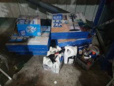 (R3) Contents To Under Bay. 6 x Fans & Qty Of liquids / Aerosols