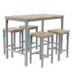 (1E). RRP £200. Nina Dining Nest 4 Stools Grey. Table: (L120x W65x H90cm). Stool: (W35x D35x H60cm) - Image 2 of 8