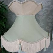 Large Cornet Lined Silk Lampshade with Tasselled Fringe