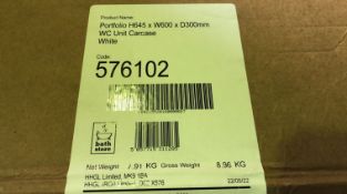 Brand New Boxed Portfolio H645 x W600 x D300mm WC Unit Carcase White x 2 RRP £130 *No VAT*