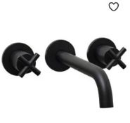 Brand New Boxed Noir Black 3 Hole Wall Mounted Basin Mixer Tap RRP £200 *No VAT*