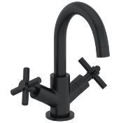 Brand New Boxed Noir Black Twin Handle Basin Taps RRP £149 *No VAT*