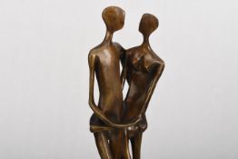 Bronze Silhouette Couple on Marble