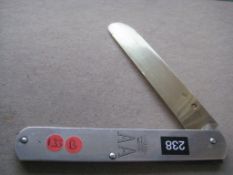 French Silver Hafted Silver-Gilt Bladed Folding Fruit Knife