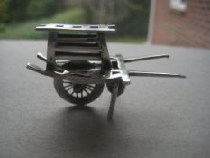 Antique Chinese Miniature Silver Wheelbarrow