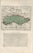 Sussex 1783 Francis Grose Copper Hand Coloured Plate County Map.