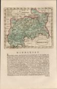 Middlesex 1783 Francis Grose Copper Hand Coloured Plate County Map.