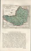 Somersetshire Antique 1783 Francis Grose Copper Plate County Map.