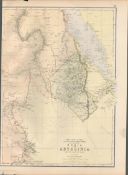 The Nile Valley Nubia with Abyssinia Victorian 1882 Blackie Map.