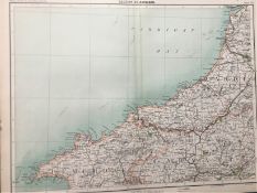 Victorian Antique 1897 Map Wales Aberystwyth Llandudno Cardigan Newport.