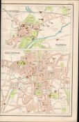 Victorian Map Cheltenham & Warwick City Ordnance Survey Plan.