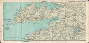 Killarney & The Dingle Peninsula Detailed Antique Coloured Map.