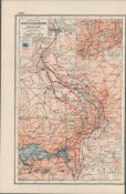 WW1 Western Front Ypres & Messines Coloured Antique Map 1922.